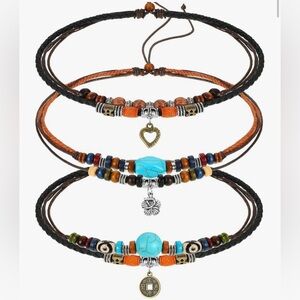 New!! Bohemian Turquoise & Brown Layered Women’s Necklace Set